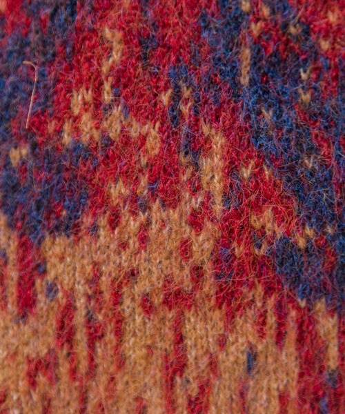 OSMOSIS（オズモーシス）の「ダイヤ柄ジャガードストール（ストール/ショール・レディース・カーキ/ブラック/レッド・ONE SIZE）」の14枚目の写真