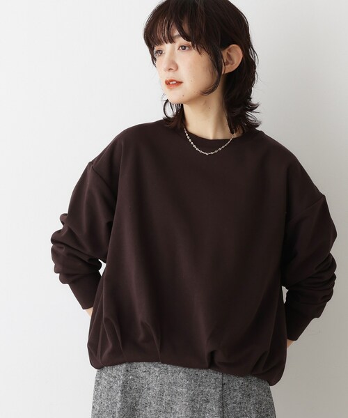 Dessin(デッサン)の「【洗える】バルーンシルエットミニ裏毛プルオーバー(Tシャツ/カットソー・レディース・ライトグレー/ブラウン系その他/グリーン系・01/02/03)」の3枚目の写真