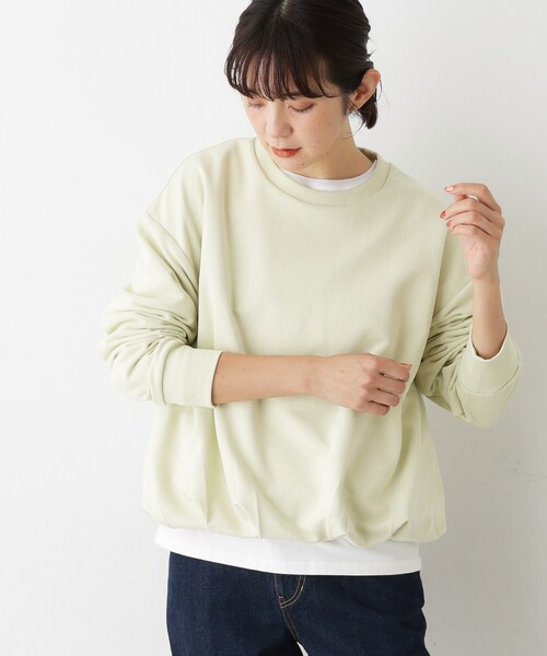 Dessin(デッサン)の「【洗える】バルーンシルエットミニ裏毛プルオーバー(Tシャツ/カットソー・レディース・ライトグレー/ブラウン系その他/グリーン系・01/02/03)」の12枚目の写真