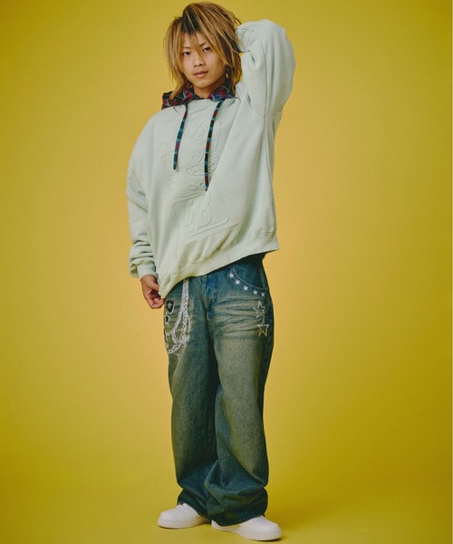 GALFY(ガルフィー)の「GALFY-CLUBクルースウェット(スウェット・メンズ・ピンク/ライトグリーン/ブラック・L/XL)」の14枚目の写真