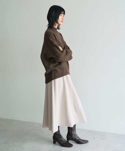 YECCA VECCA（イェッカヴェッカ）の「メルトンジャージーAラインスカート（スカート・レディース・グレイッシュベージュ/ブラウン/イエロー・S/M）」の22枚目の写真