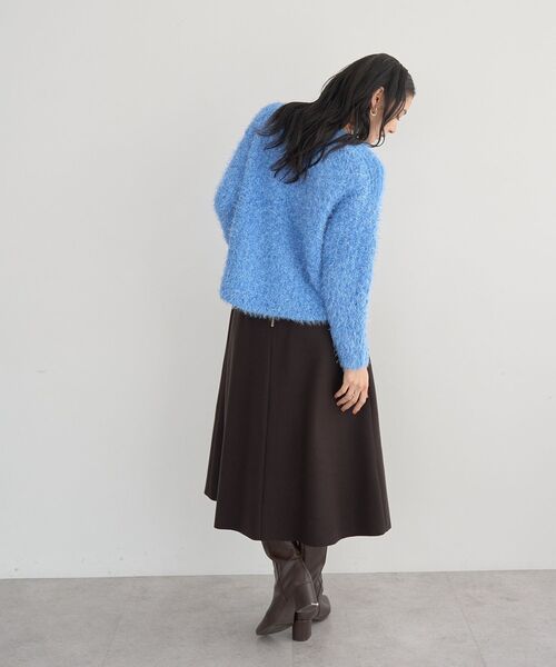 YECCA VECCA（イェッカヴェッカ）の「メルトンジャージーAラインスカート（スカート・レディース・グレイッシュベージュ/ブラウン/イエロー・S/M）」の16枚目の写真