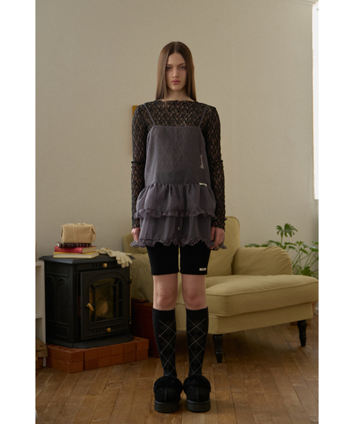 LETERIE(レテリー)の「RIBBED BIKER SHORT_BLACK(その他パンツ・レディース・ブラック・FREE)」の1枚目の写真
