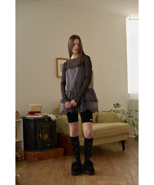 LETERIE(レテリー)の「RIBBED BIKER SHORT_BLACK(その他パンツ・レディース・ブラック・FREE)」の5枚目の写真