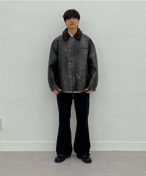 Millo Archive（ミロ アーカイブ）の「ヴィンテージシアリングミドルレザージャケット[エスプレッソ]（ムートンコート・メンズ・その他・MEDIUM/LARGE）」の4枚目の写真