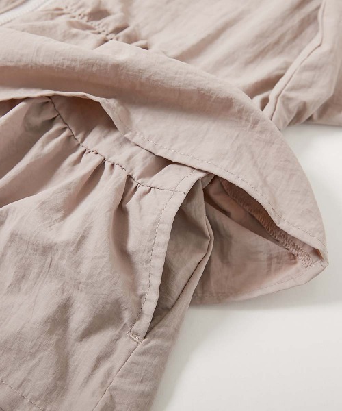 devirock（デビロック）の「【水はじく】 撥水ナイロン フードが取り外せる フリル ウインドブレーカー（ナイロンジャケット・キッズ・ブルー系/ネイビー/アイボリー/ピンクベージュ・100cm/110cm/120cm/130cm/140cm/150cm/160cm）」の14枚目の写真