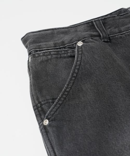 FRIZMWORKS(フリズムワークス)の「WASHED DENIM DOUBLE KNEE PANTS _ WASHED BLACK(デニムパンツ・メンズ・その他・MEDIUM/LARGE/SMALL/X-LARGE)」の5枚目の写真