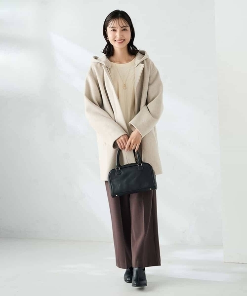 a.v.v（アーヴェヴェ）の「【２WAY】Aラインフーデッドミドルコート（その他アウター・レディース・ダークインディゴブルー/ベージュ・36/38/40）」の16枚目の写真
