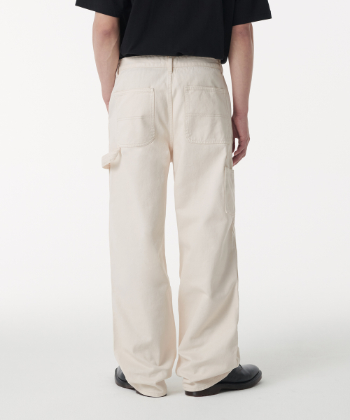 MUSINSA STANDARD（ムシンサスタンダード）の「デニムワイドダブルニーカーペンターパンツ[クリーム]（デニムパンツ・メンズ・その他・40/38/42/26/27/28/29/36/34/32/30/31/33）」の3枚目の写真