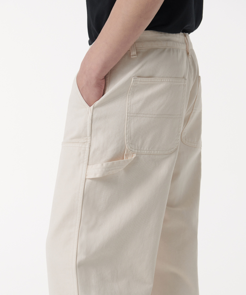 MUSINSA STANDARD（ムシンサスタンダード）の「デニムワイドダブルニーカーペンターパンツ[クリーム]（デニムパンツ・メンズ・その他・40/38/42/26/27/28/29/36/34/32/30/31/33）」の6枚目の写真