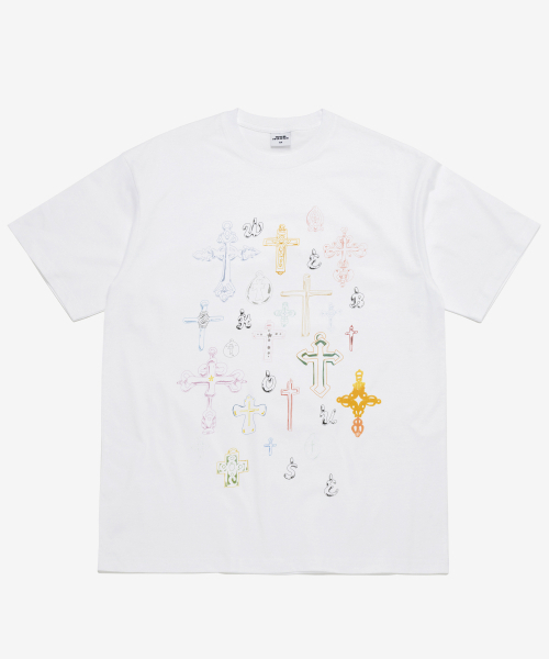 WEBHOUSE(ウェブハウス)の「スケッチクロスTシャツ - ホワイト(Tシャツ/カットソー・レディース・その他・SMALL/MEDIUM)」の2枚目の写真