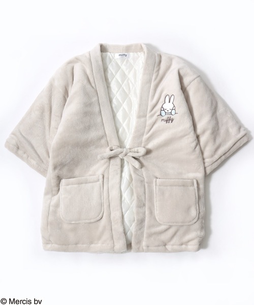 Miffy（ ミッフィー）の「Miffy（ミッフィー）キャラクターふわもこボアフリース半纏/ちゃんちゃんこ レディース（ガウン/バスローブ・レディース・ラベンダー/ベージュ系その他/ベージュ/パープル系その他・M/L）」の2枚目の写真