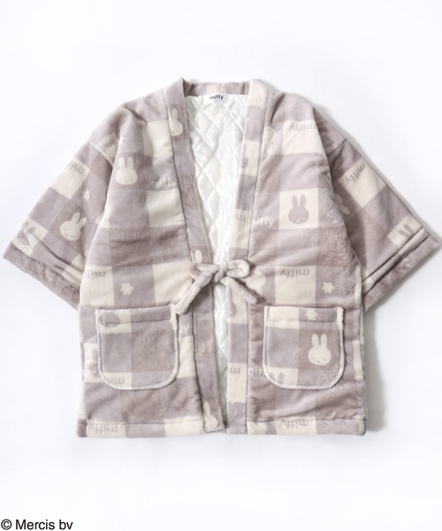 Miffy（ ミッフィー）の「Miffy（ミッフィー）キャラクターふわもこボアフリース半纏/ちゃんちゃんこ レディース（ガウン/バスローブ・レディース・ラベンダー/ベージュ系その他/ベージュ/パープル系その他・M/L）」の3枚目の写真