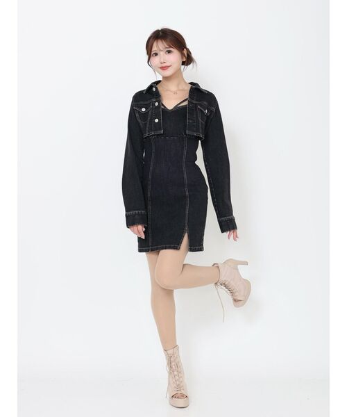 EATME（イートミー）の「BACKレースアップデニムワンピセット（ワンピース・レディース・ブルー/ブラック・SMALL/MEDIUM）」の7枚目の写真