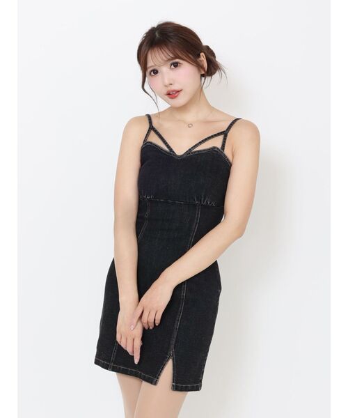 EATME（イートミー）の「BACKレースアップデニムワンピセット（ワンピース・レディース・ブルー/ブラック・SMALL/MEDIUM）」の9枚目の写真