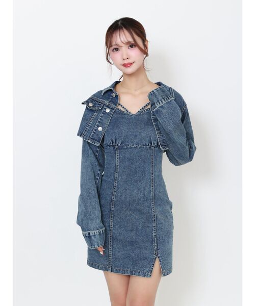 EATME（イートミー）の「BACKレースアップデニムワンピセット（ワンピース・レディース・ブルー/ブラック・SMALL/MEDIUM）」の11枚目の写真