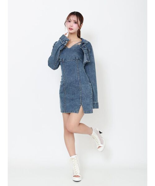 EATME（イートミー）の「BACKレースアップデニムワンピセット（ワンピース・レディース・ブルー/ブラック・SMALL/MEDIUM）」の12枚目の写真