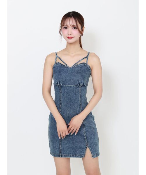 EATME（イートミー）の「BACKレースアップデニムワンピセット（ワンピース・レディース・ブルー/ブラック・SMALL/MEDIUM）」の14枚目の写真