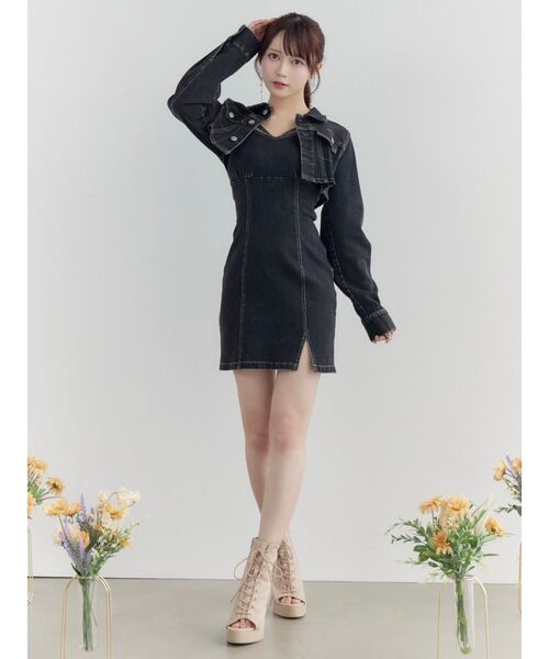 EATME（イートミー）の「BACKレースアップデニムワンピセット（ワンピース・レディース・ブルー/ブラック・SMALL/MEDIUM）」の16枚目の写真