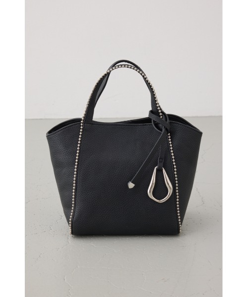 AZUL by moussy（アズールバイマウジー）の「メタルパーツミニトートバッグ（ショルダーバッグ・レディース・ダークグリーン/ブラック/グレイッシュベージュ・FREE）」の8枚目の写真