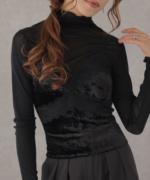 Lace Ladies(レースレディース)の「バック シャーリング カットアウト レース キャミソール(キャミソール・レディース・ホワイト/ブラック/アイボリー・FREE)」の16枚目の写真