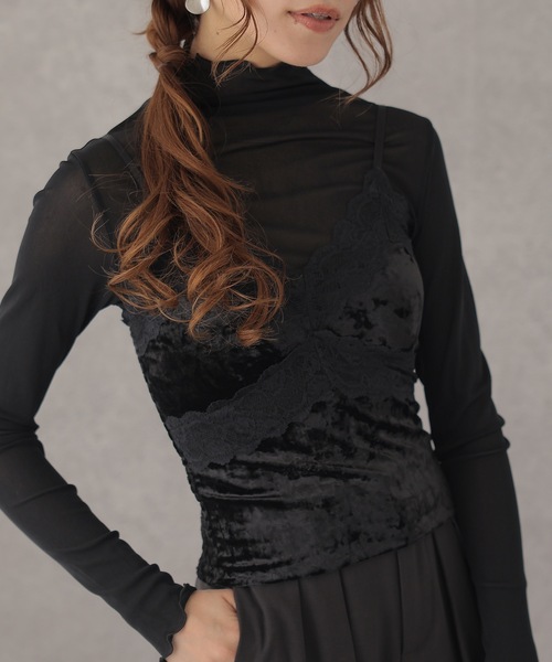 Lace Ladies(レースレディース)の「バック シャーリング カットアウト レース キャミソール(キャミソール・レディース・ホワイト/ブラック/アイボリー・FREE)」の19枚目の写真