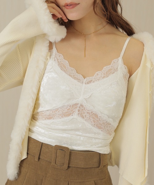 Lace Ladies(レースレディース)の「バック シャーリング カットアウト レース キャミソール(キャミソール・レディース・ホワイト/ブラック/アイボリー・FREE)」の21枚目の写真