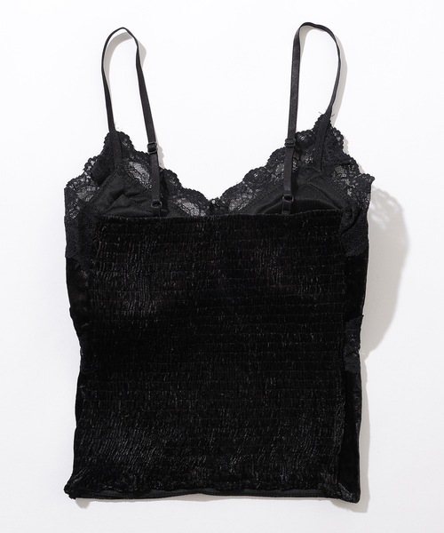 Lace Ladies(レースレディース)の「バック シャーリング カットアウト レース キャミソール(キャミソール・レディース・ホワイト/ブラック/アイボリー・FREE)」の6枚目の写真