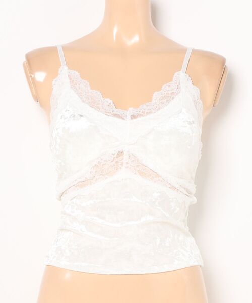 Lace Ladies(レースレディース)の「バック シャーリング カットアウト レース キャミソール(キャミソール・レディース・ホワイト/ブラック/アイボリー・FREE)」の12枚目の写真