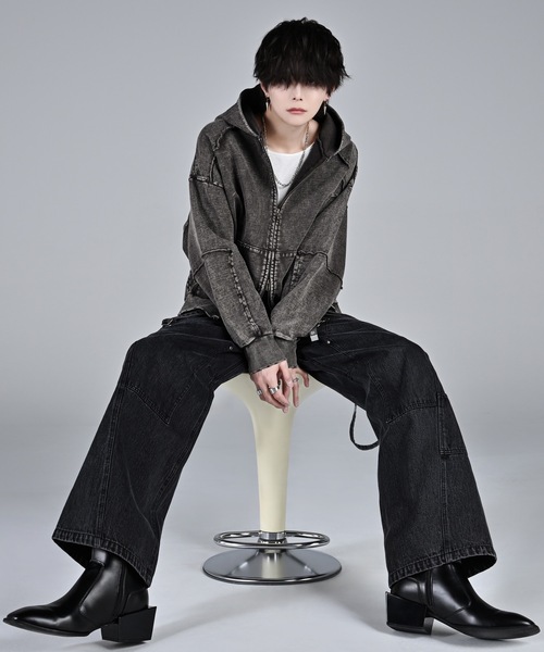 ADRER(アドラー)の「High sole heel boots / ハイソールヒールブーツ(牛革)(ブーツ・メンズ・ブラック・L/M/S/XS/XL)」の7枚目の写真