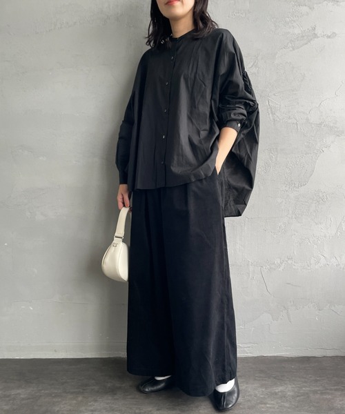 mizuiroind（ミズイロインド）の「[mizuiro ind/ミズイロインド] コーデュロイ タック ワイドパンツ（その他パンツ・レディース・アイボリー/ブラック・F）」の10枚目の写真