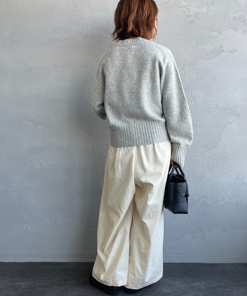 mizuiroind（ミズイロインド）の「[mizuiro ind/ミズイロインド] コーデュロイ タック ワイドパンツ（その他パンツ・レディース・アイボリー/ブラック・F）」の21枚目の写真
