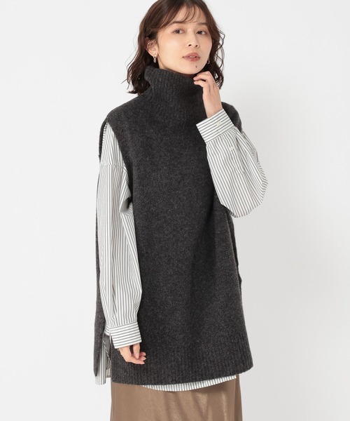 MosロングベストS 毛　モヘア　黒　金銀ジップ　wジップ MosロングベストS 毛 モヘア 黒 金銀ジップ wジップ MosロングベストS 毛