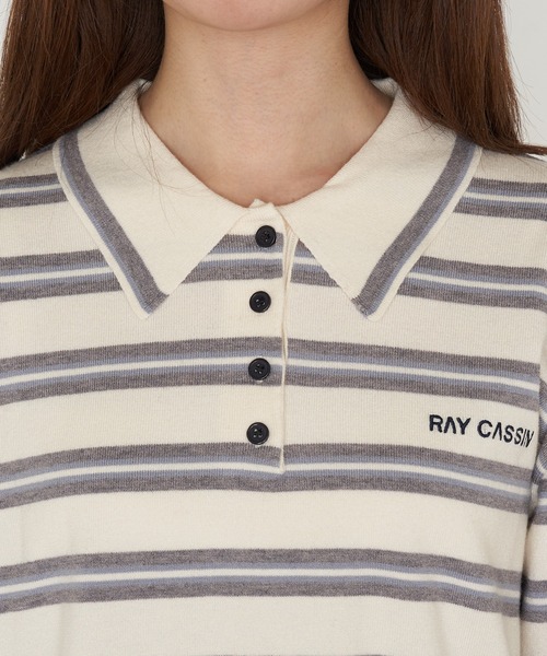 RAY CASSIN(レイカズン)の「【WEB限定価格!】ドロストジャージニットポロシャツ(ニット/セーター・レディース・チャコールグレー/アイボリー/レッド/ネイビー・FREE)」の11枚目の写真