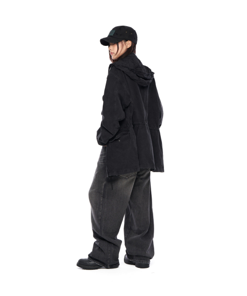 AAKAM（アーカム）の「Washed Field Jacket (Black)（ミリタリージャケット・レディース・その他・1/2）」の2枚目の写真