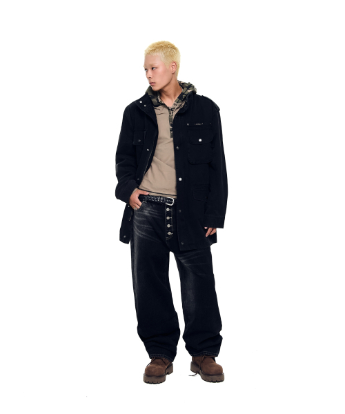 AAKAM（アーカム）の「Washed Field Jacket (Black)（ミリタリージャケット・レディース・その他・1/2）」の3枚目の写真