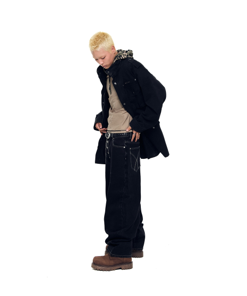 AAKAM（アーカム）の「Washed Field Jacket (Black)（ミリタリージャケット・レディース・その他・1/2）」の4枚目の写真