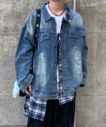 lilful（リルフル）の「【26年春夏新作】チェックシャツフェイクレイヤードデニムジャケット（デニムジャケット）」