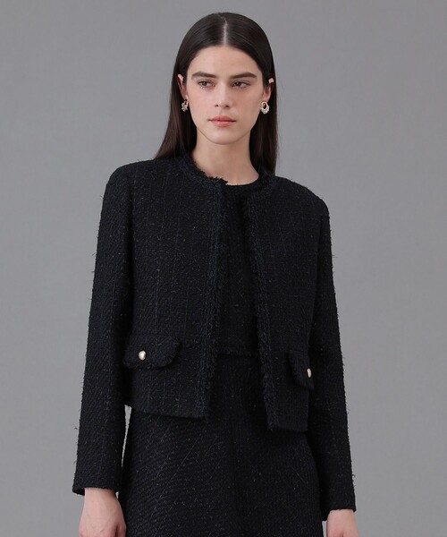 ANAYI(アナイ)の「【Eternal Line 2026】ミックスツイードノーカラー ジャケット(ノーカラージャケット・レディース・ブルー系その他/ネイビー/ピンク・34/36/38)」の1枚目の写真