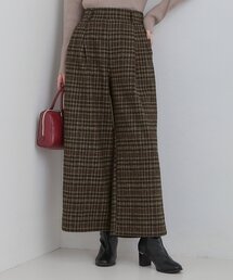DRESKIP | 【あったか】脚のラインをきれいに魅せる チェック柄ワイドパンツ(その他パンツ)