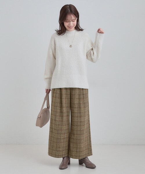 DRESKIP（ドレスキップ）の「【あったか】脚のラインをきれいに魅せる チェック柄ワイドパンツ（その他パンツ・レディース・ダークブラウン系1/ブラック系1/ネイビー系1・01/02/03/04）」の20枚目の写真