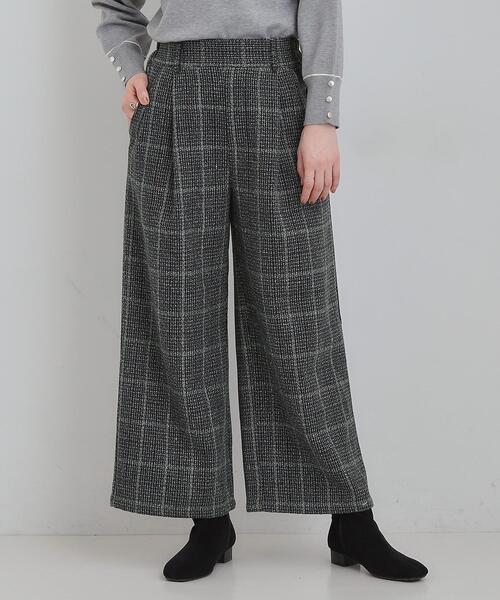 DRESKIP（ドレスキップ）の「【あったか】脚のラインをきれいに魅せる チェック柄ワイドパンツ（その他パンツ・レディース・ダークブラウン系1/ブラック系1/ネイビー系1・01/02/03/04）」の22枚目の写真