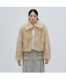 LALAFOX（ララフォックス）の「FUR COLLAR JIP-UP JACKET BEIGE BP4FJ002（ムートンコート）」