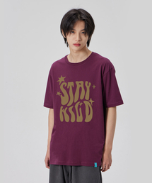 [ステイワイルド]コットンルーズフィット半袖Tシャツ_プラムパープル