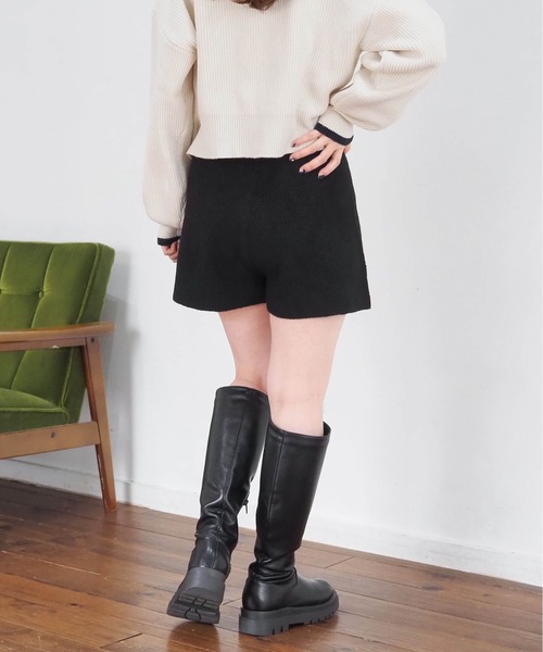 tiptop(ティップトップ)の「ニットショートパンツ(その他パンツ・レディース・ブラック/チャコールグレー・FREE)」の11枚目の写真