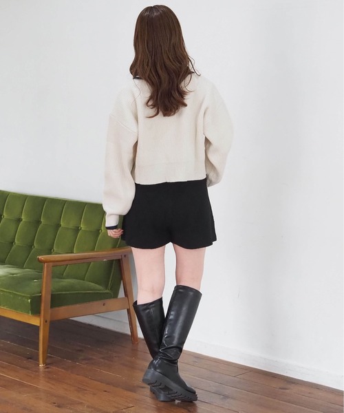 tiptop(ティップトップ)の「ニットショートパンツ(その他パンツ・レディース・ブラック/チャコールグレー・FREE)」の12枚目の写真