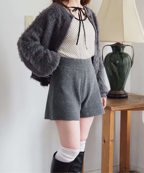 tiptop(ティップトップ)の「ニットショートパンツ(その他パンツ・レディース・ブラック/チャコールグレー・FREE)」の18枚目の写真