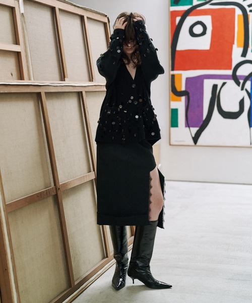 JOSE MOON（ジョゼムーン）の「ASYMMETRY LINER SKIRT/アシンメトリーライナースカート（スカート・レディース・ブラック/カーキ・36/38）」の14枚目の写真