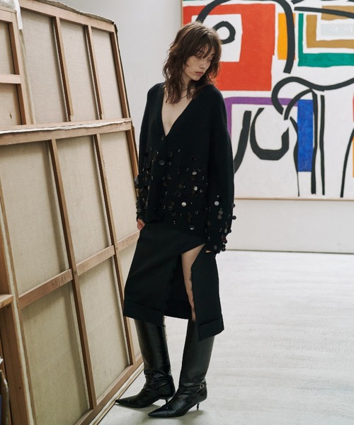 JOSE MOON（ジョゼムーン）の「ASYMMETRY LINER SKIRT/アシンメトリーライナースカート（スカート・レディース・ブラック/カーキ・36/38）」の13枚目の写真