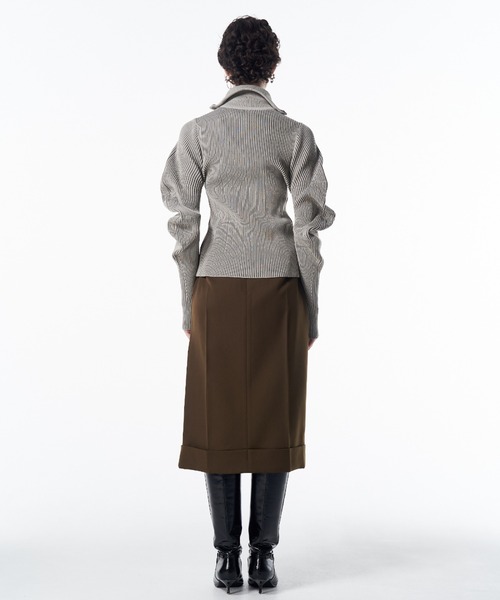 JOSE MOON（ジョゼムーン）の「ASYMMETRY LINER SKIRT/アシンメトリーライナースカート（スカート・レディース・ブラック/カーキ・36/38）」の9枚目の写真